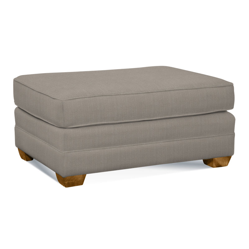 Bedford Upholstered Ottoman, Havana , Light Blue and White Stripe; 0256-54