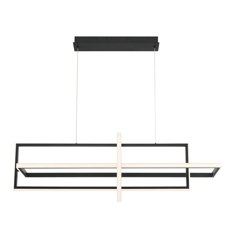 Lustre DEL, Noir, noir, noir, noir, H 15,75 po x l 55,75 po x P 15,75 po