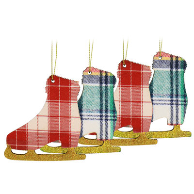 Ice Skate Holiday Shaped Ornament