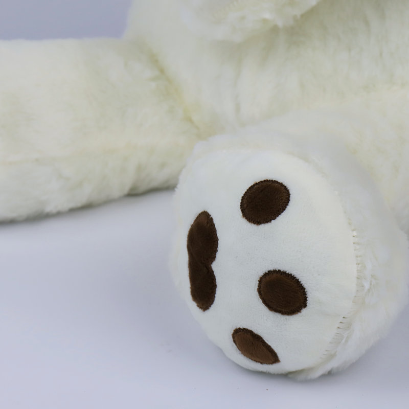 White Teddy Bear Shaped Plush Decorative Cushion with Heart, Soft 3D Throw Pillow for Sofa Bedroom Home Decor, 70cm