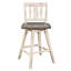 De 2 chaises à hauteur de comptoir, bois d'hévéa massif blanc gris, pivotant à 360 degrés, finition de meuble de salle à manger à lattes verticales rustique gris, dossier, résistance