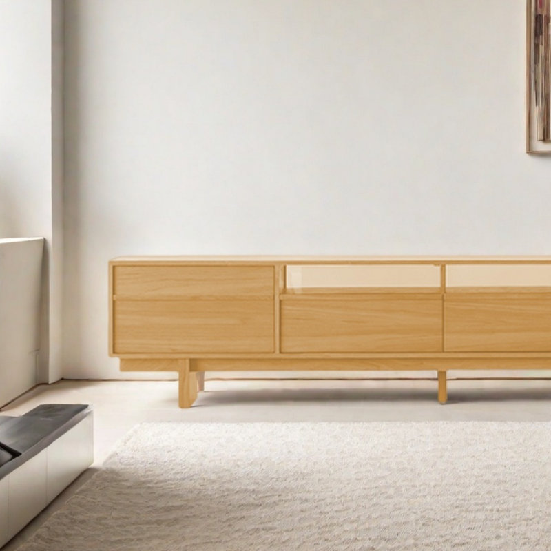 Retro Rib TV Stand - Mid-Century, Burlywood