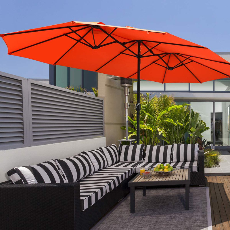 Thaxted 4.6m Traditional Parasol, Orange