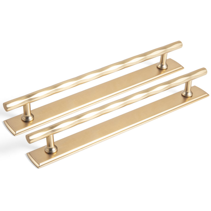 Modern Diamond-Shaped Cut-Section Bar Pull With Backplate(G011), 7.6", Champagne Bronze