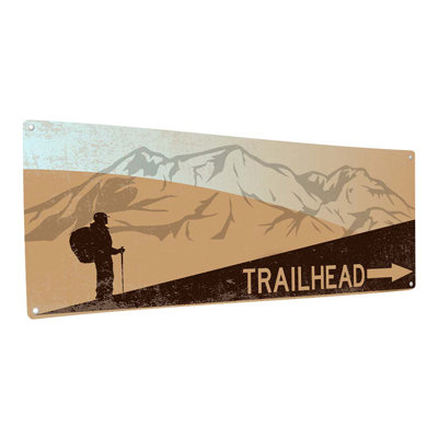 " Trailhead Right Arrow Metal Sign "