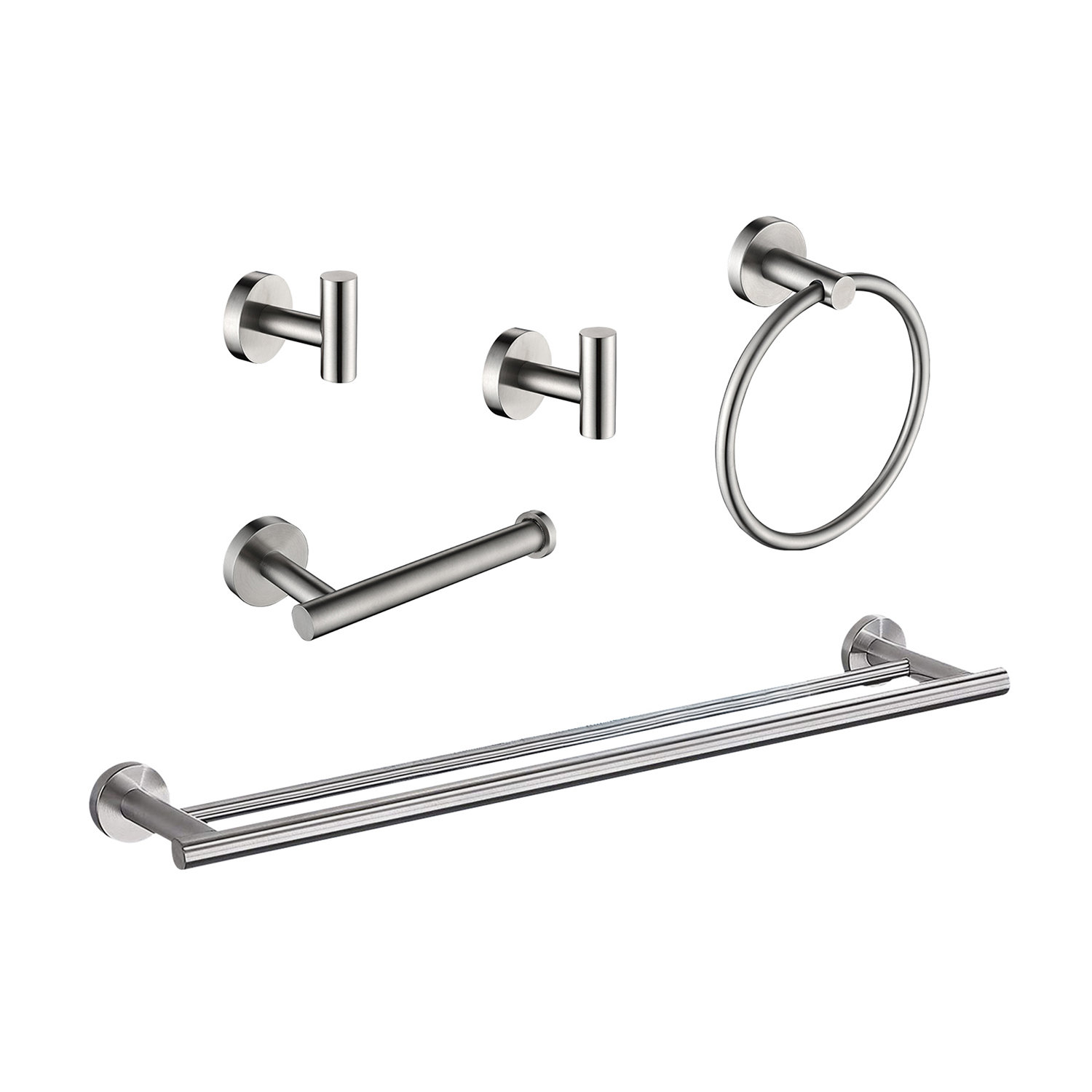 HHK HOME 5 -Piece Aluminium Bathroom Towel Rack Set With Mounting ...