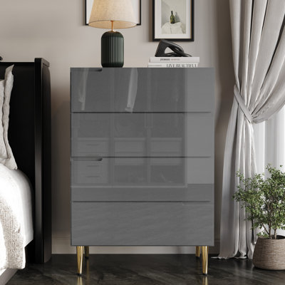 4 DRAWERS CHEST IN GREY