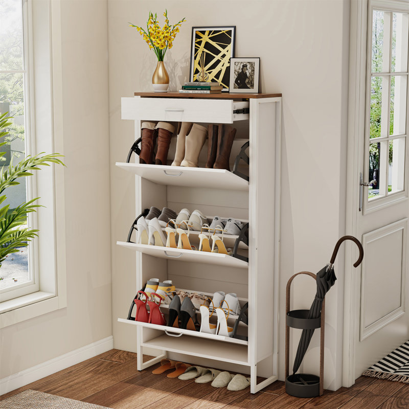 Armoire à chaussures polyvalente avec capacité accrue et design élégant pour toute maison, Albâtre