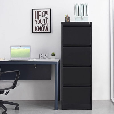 Vertical Filing Cabinet With Lock, Metal Storage Cabinet With 4 Drawers For Office