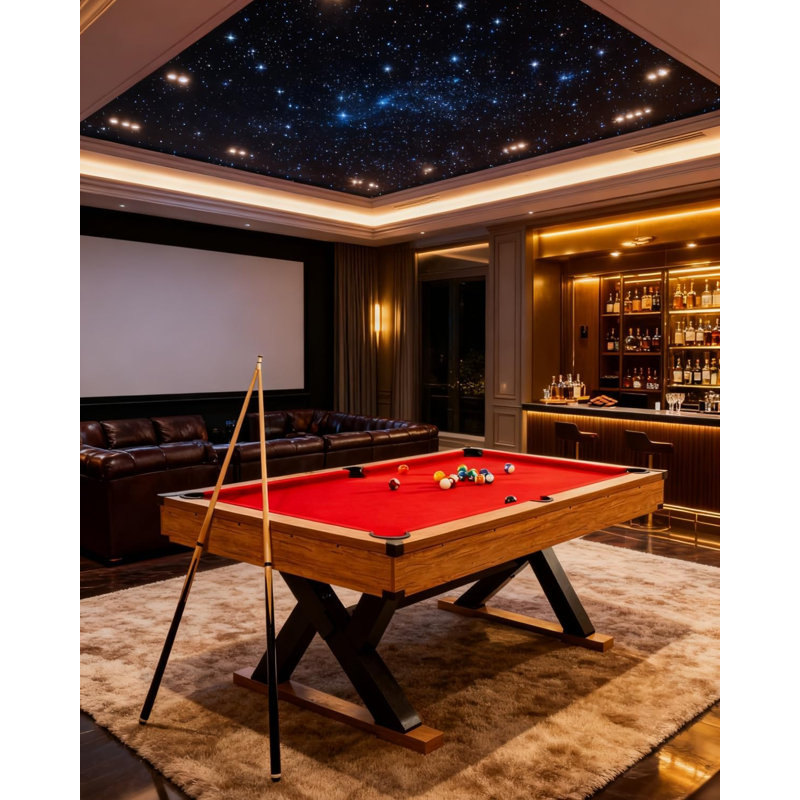 Table de billard 7 pi, table de billard pour adulte pour la maison, ensemble complet avec 2 queues, 16 boules, 2 craies, triangle, brosse, fabrication à pieds en K, tissu professionnel