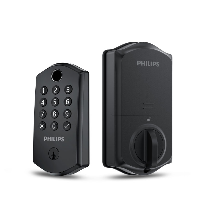 Serrure à pêne dormant électronique Philips avec plusieurs méthodes d'accès, y compris lecteur d'empreintes digitales