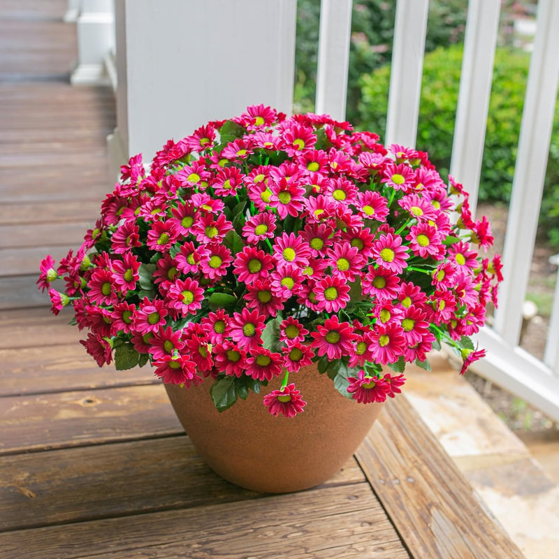6 paquets de marguerites artificielles résistantes aux rayons UV, décoration d'intérieur / extérieur pour maman et la maison