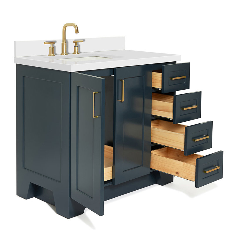 37 IN.  Single Bathroom Vanity, Left, Rectangular, Midnight Blue