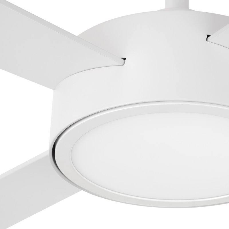 Ventilateur de plafond moderne à DEL intégré blanc mat / intérieur avec 5 sélections CCT de 52 po Onyo, Blanc mat