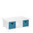 Blanc / turquoise