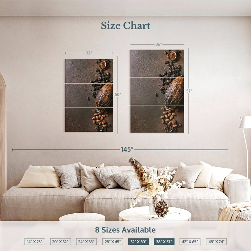 Cocoa Beans Varieties, 50" H x 32" W