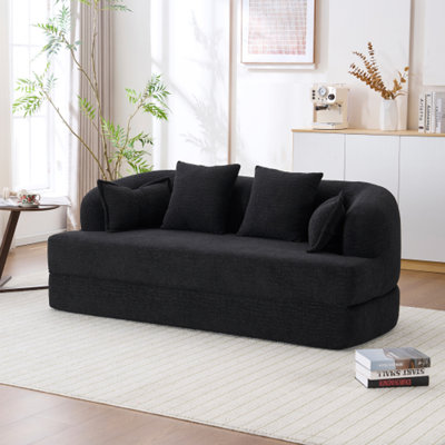 70''2-in-1 Folding Convertible Chenille Compressed Sofa bed