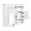 Armoire de salle de bain 32 "avec miroir - fixation murale blanche et 3 tablettes de rangement