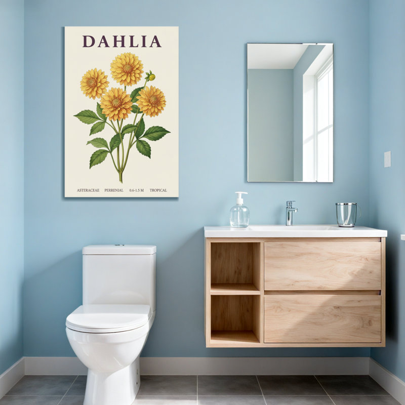Plantes et fleurs, motif floral de dahlia, H 30 po x l 20 po