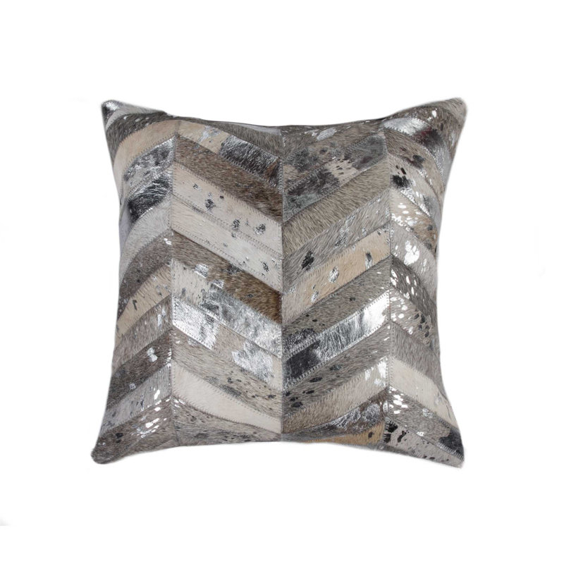 Coussin décoratif à chevrons, Argenté