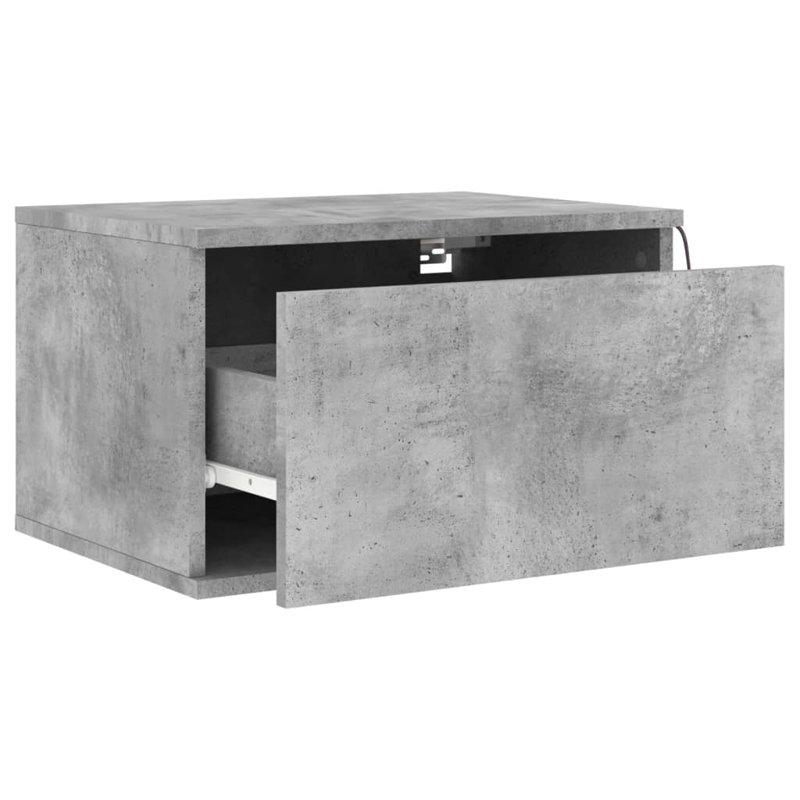 Brandalynn 50cm W Bedside Table, Concrete Grey