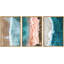 " Blue Beach Ocean Shores Coastal Nautical Mixed Media Photography Modern Scenic " 3 - Pieces-98697329-98697326