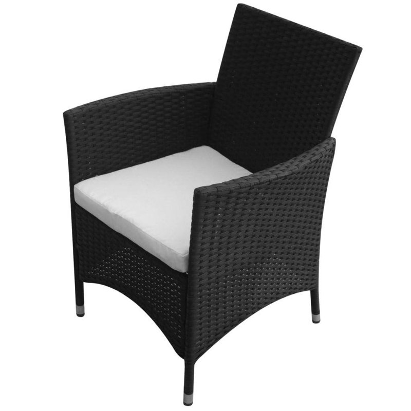 Chianna Patio Dining Armchair with Cushion, Black