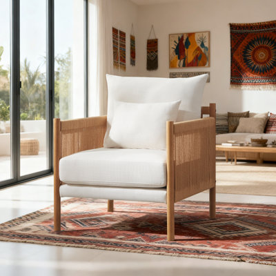 Fauteuil d'appoint rembourré avec coussin lombaire Braid