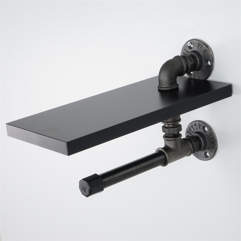 Stylish Pipe Shelf, Black, 5.9 x 11.0 x 5.9 inches | 100% MDF Construction, Durable and Modern Design | Perfect for Living Room, Office, or Kitchen Storage | Space-Saving Solution for Any Decor