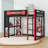 Wood Loft Bed with Desk, Shelves, Power Outlet and RGB Light-1154855162