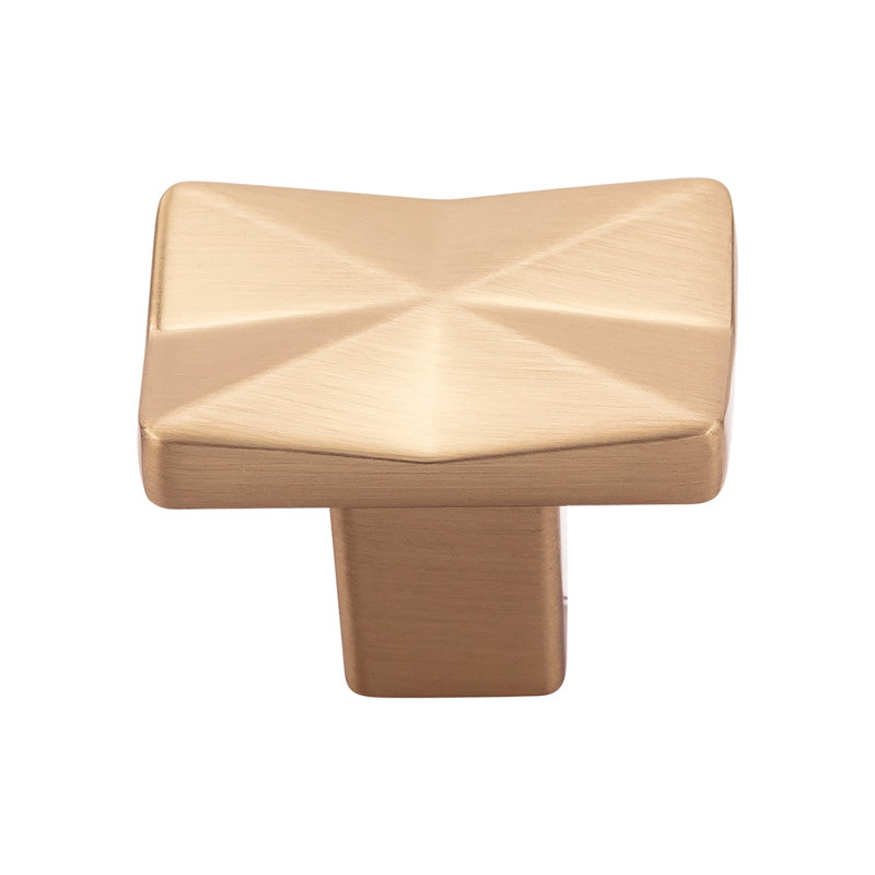 Quilted 1 1/4" Length Rectangle Knob, Honey Bronze
