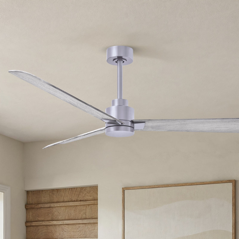 Ventilateur de plafond Alessandra, Ton de bois de grange, Nickel brossé