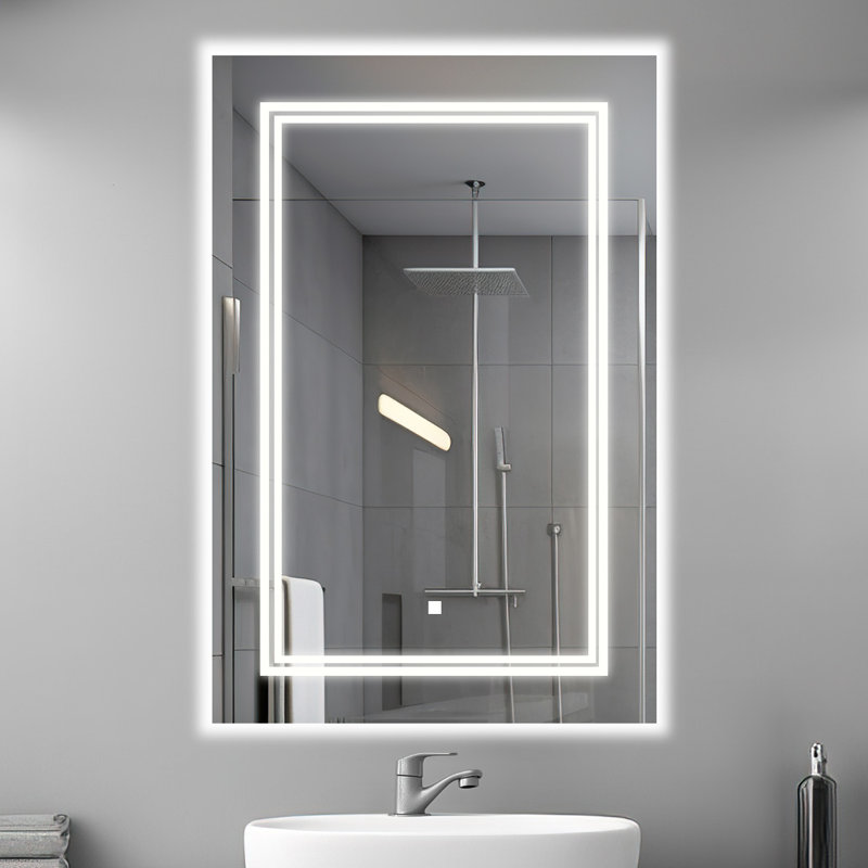 Soho  24" x 36" x 1" LED Mirror with Defogger and Dimmable, Backlit + Front Lit, 36" x 24"