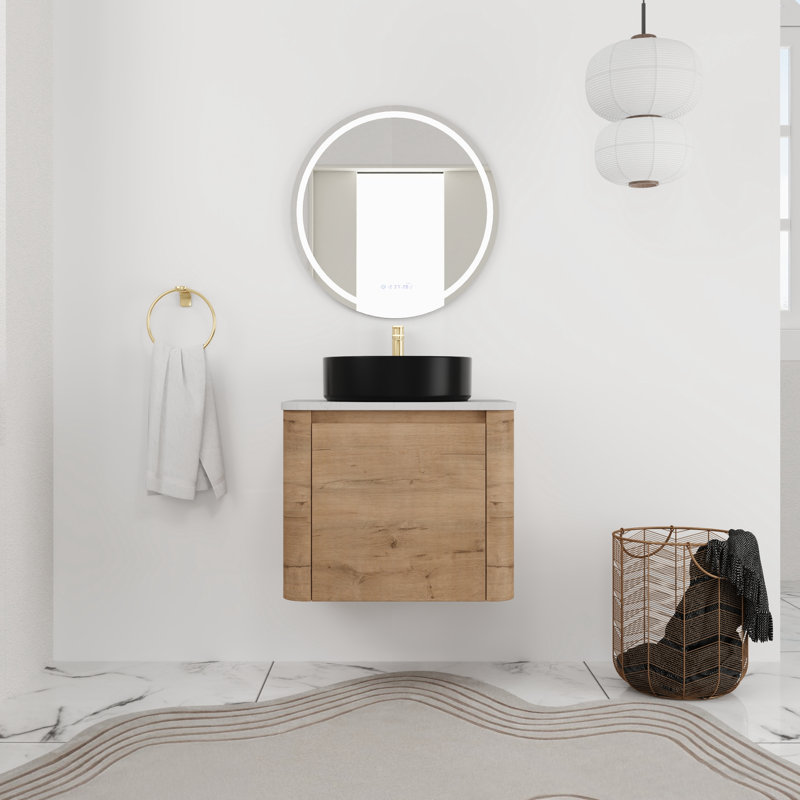 24'' Single Bathroom Floating Vanity With Quartz Top, 24