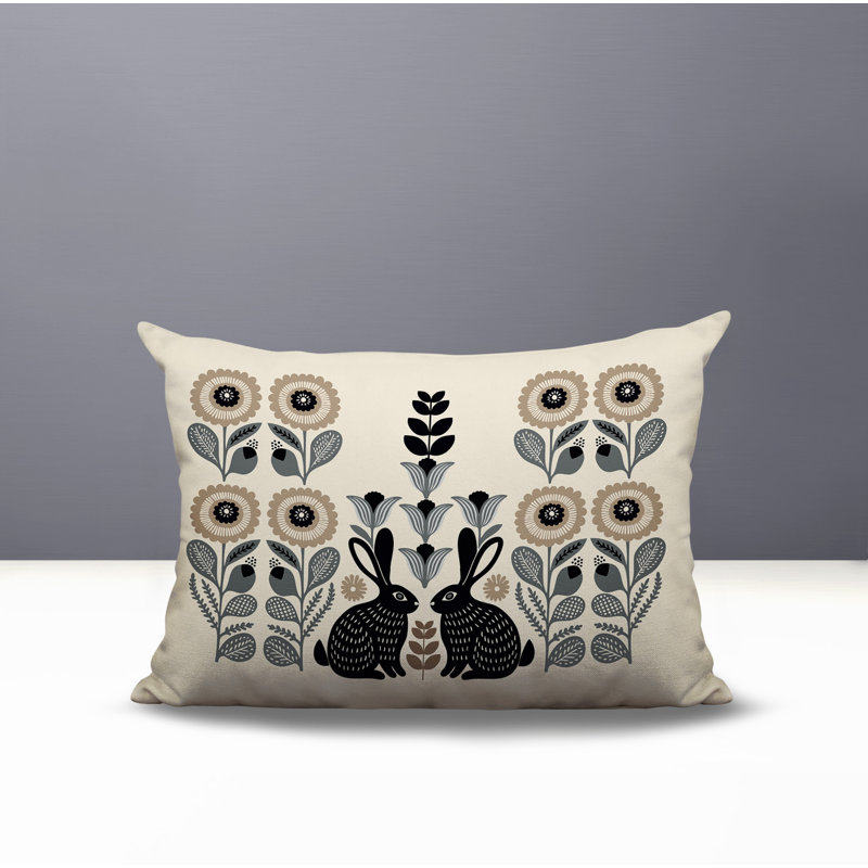 Coussin lombaire réversible intérieur / extérieur Lexa Rabbit, Gris, Rectangle H 18 po x l 25 po