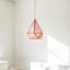  Luminaire suspendu rose simple avec abat-jour en forme de losange et ampoule à DEL 3 couleurs