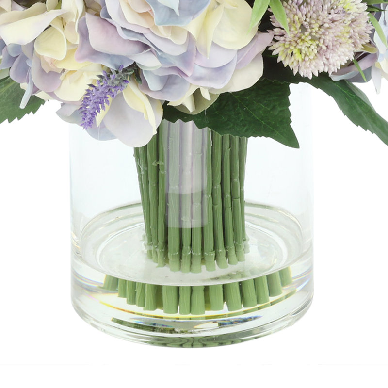 Mixed Floral Arrangement with Hydrangeas, Lavender and Sedum