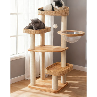 Arbre à chat en rotin