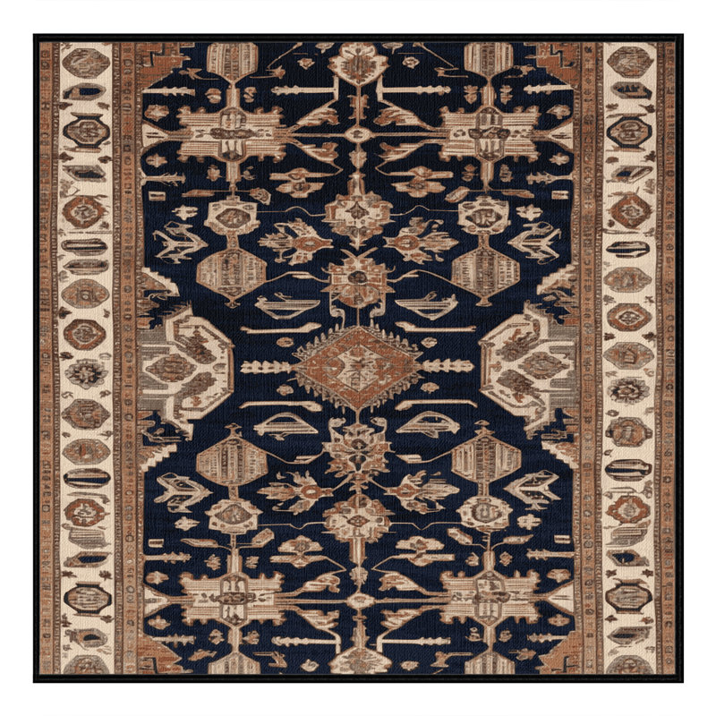 Tapis brun turc lavable à la machine, Carré 3 pi