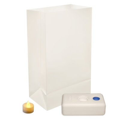 Battery-Operated LED Luminaria Kit - White (12ct)