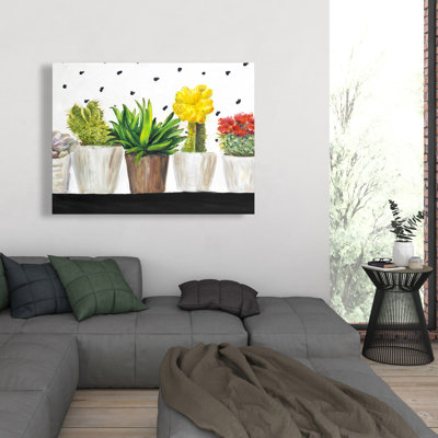 Small Cactus and Succulents Canvas | Office Decor for Home