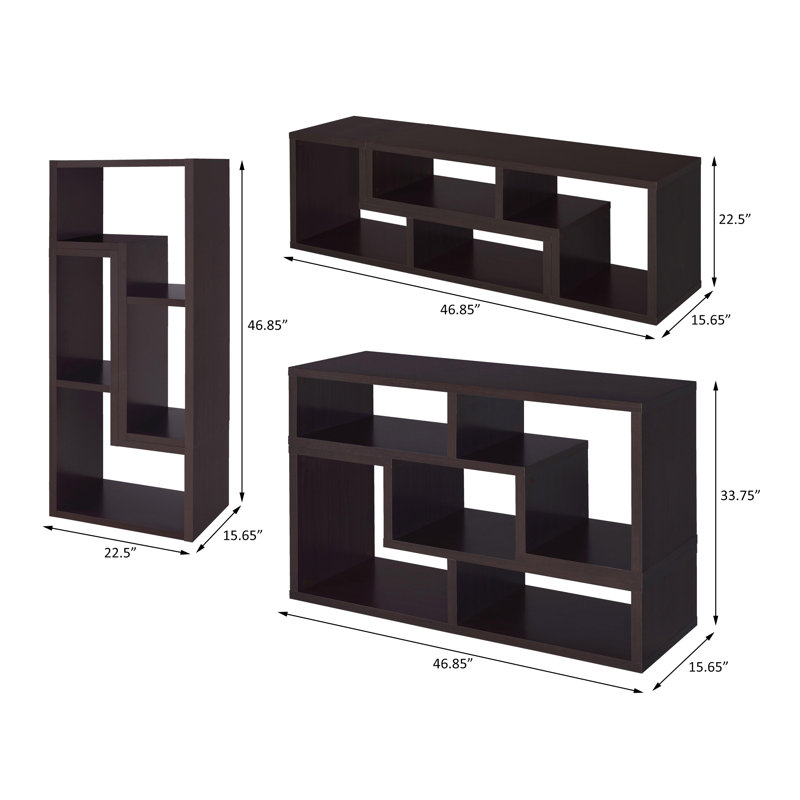 Katsumasa Geometric Bookcase, Cappuccino