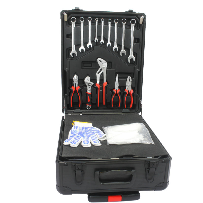 899Pcs Ensemble d'outils pour la maison avec 4 boîtes à roulettes pour le propriétaire et le bricoleur - Boîte à outils noire à 4 couches