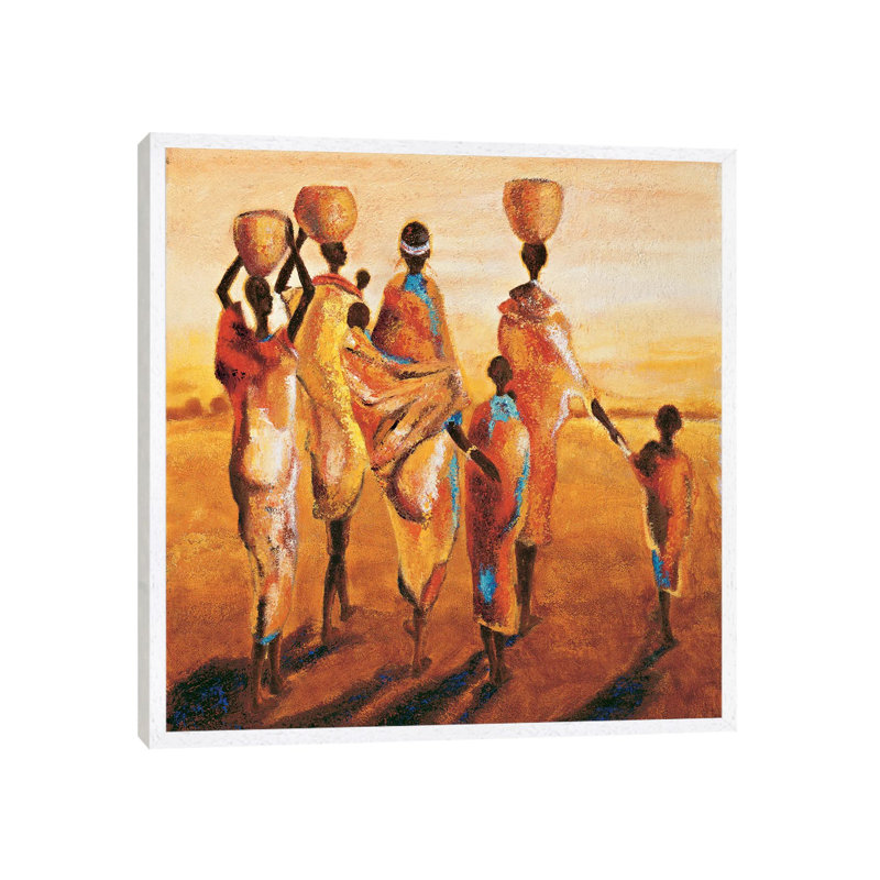 Mères Et Enfants by Jaques Beaumont - Gallery-Wrapped Canvas Giclée on Canvas, White Framed, 93.98 cm H x 93.98 cm W