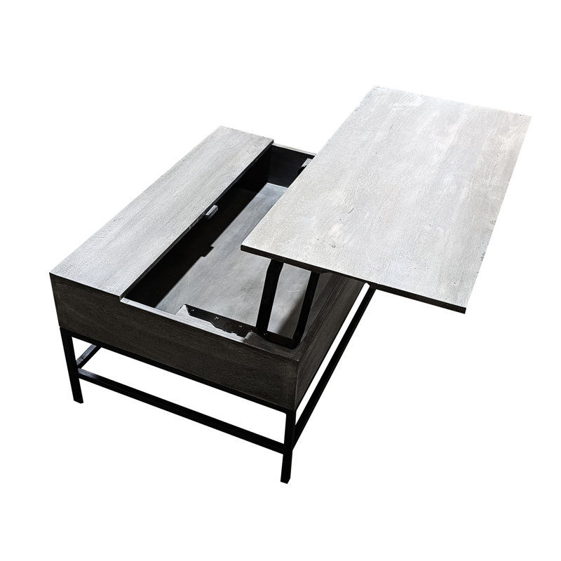 Table à plateau relevable grise moderne et contemporaine - et son design attrayant en bois rehausse l'esthétique de votre pièce