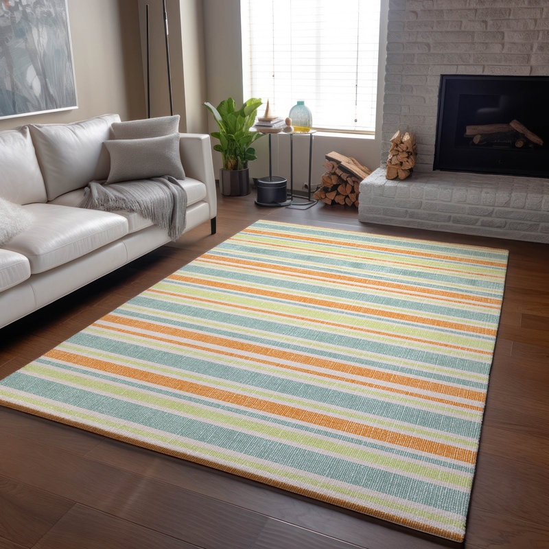 Premium Machine Washable Mayfield AMF531OR, Rectangle 8' x 10'
