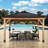Backyard Discovery Barrington 14' x 12' Cedar Wood Outdoor Patio Gazebo with Hardtop Galvanized Steel Hip Roof and PowerPort