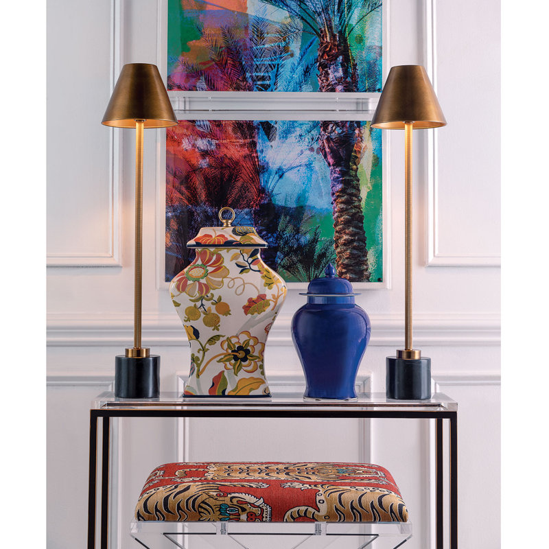 Parliament Buffet Lamp, Black/Antique Aged Brass