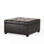 Repose-pieds à cocktail carrés en similicuir capitonné de 34 po de large avec rangement-115612613