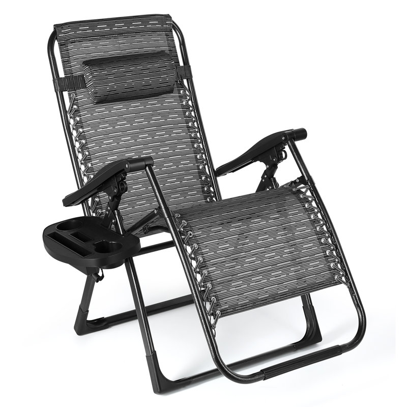 Fauteuil inclinable zéro gravité avec coussin Mudssir, Noir
